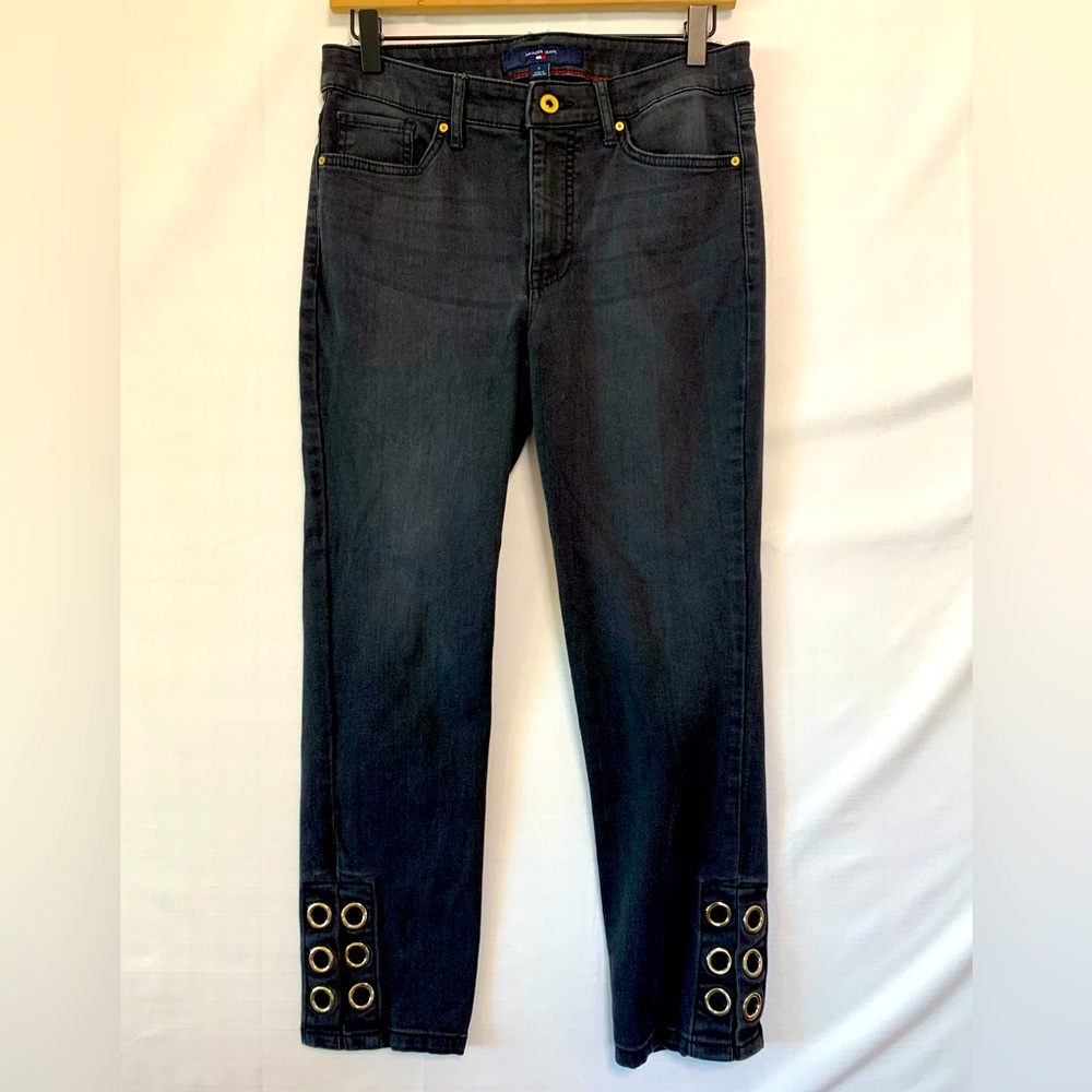 HILFIGER JEANS Tribeca Skinny Crop Black Jeans Size 6